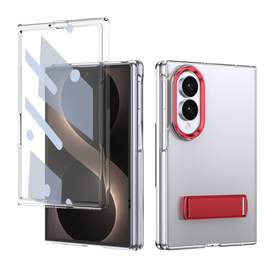 Red Screen For Computer Dteck for Samsung Galaxy Z Fold8 Slim Clear Case with Built in Screen ...