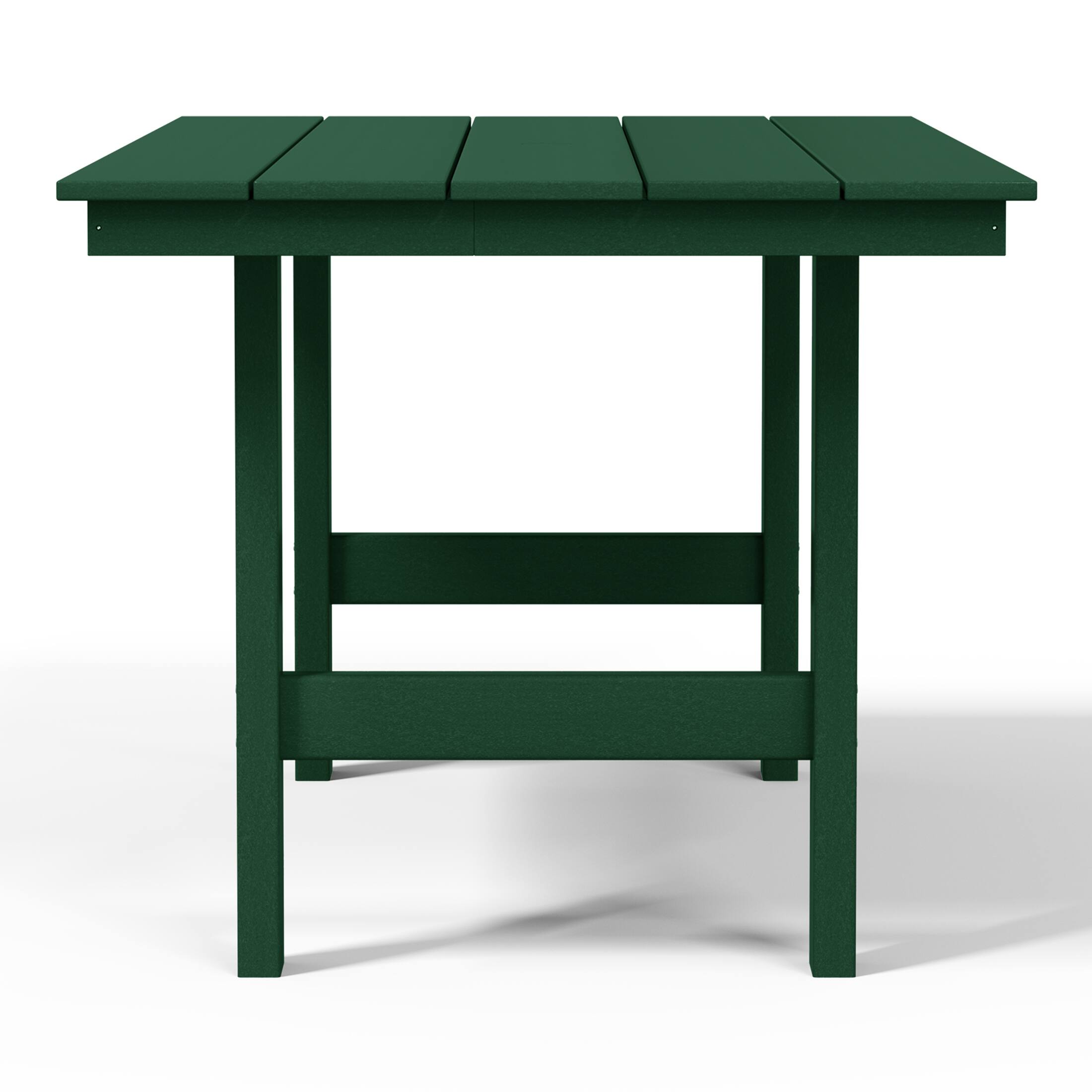 Back. WestinTrends - WestinTrends Ashore 7-Piece HDPE Outdoor Rectangular Patio Dining Table Set with Side Chairs - Dark Green.