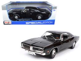 1969 Dodge Charger R/T 1/18 Diecast Model Car by Maisto - Black