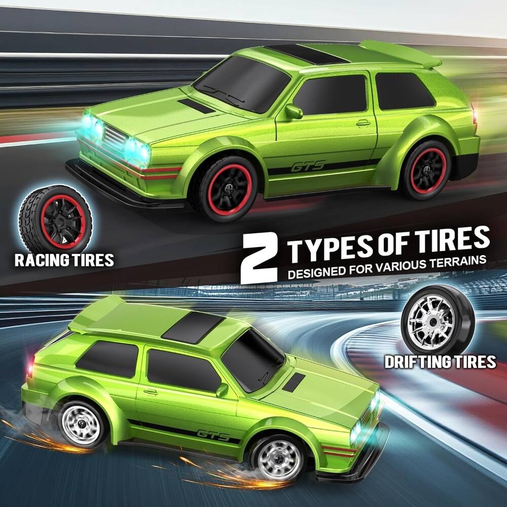 GTS RACING TIRES  
TYPES OF TIRES  
2 DESIGNED FOR VARIOUS TERRAINS  
DRIFTING TIRES