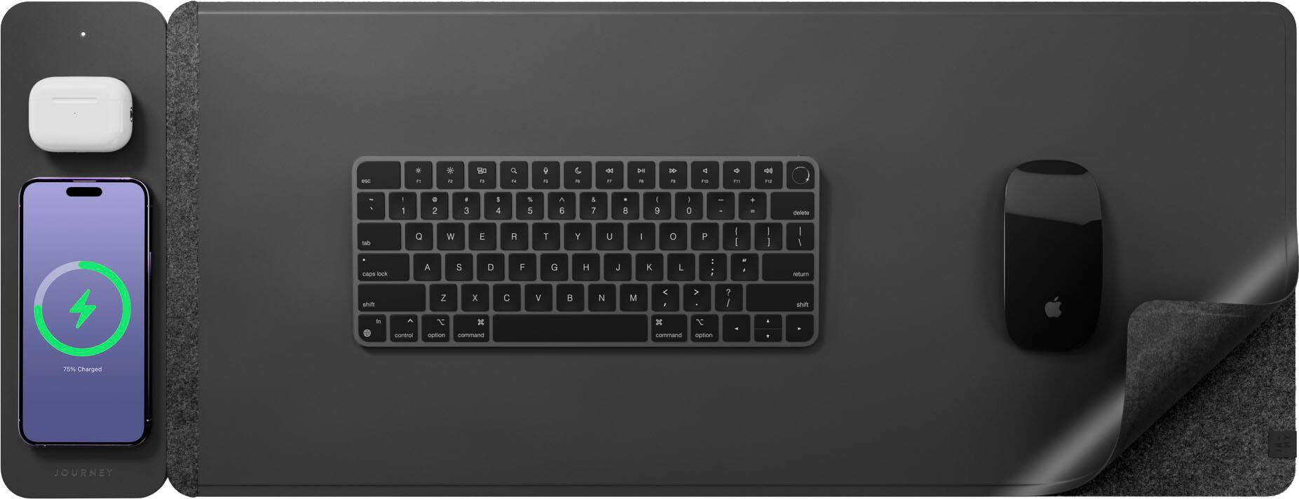 JOURNEY - ALTI SLIM Wireless Charging Desk Mat - Black