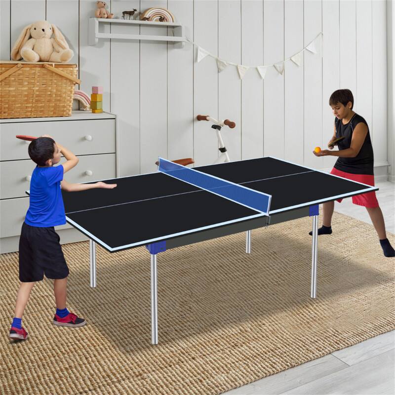 Alt View 8. HTUTWOO - Ping Pong Conversion Top 6x3ft - Foldable & Portable Mid-Size Table Tennis Table Top, Indoor Games - Black.
