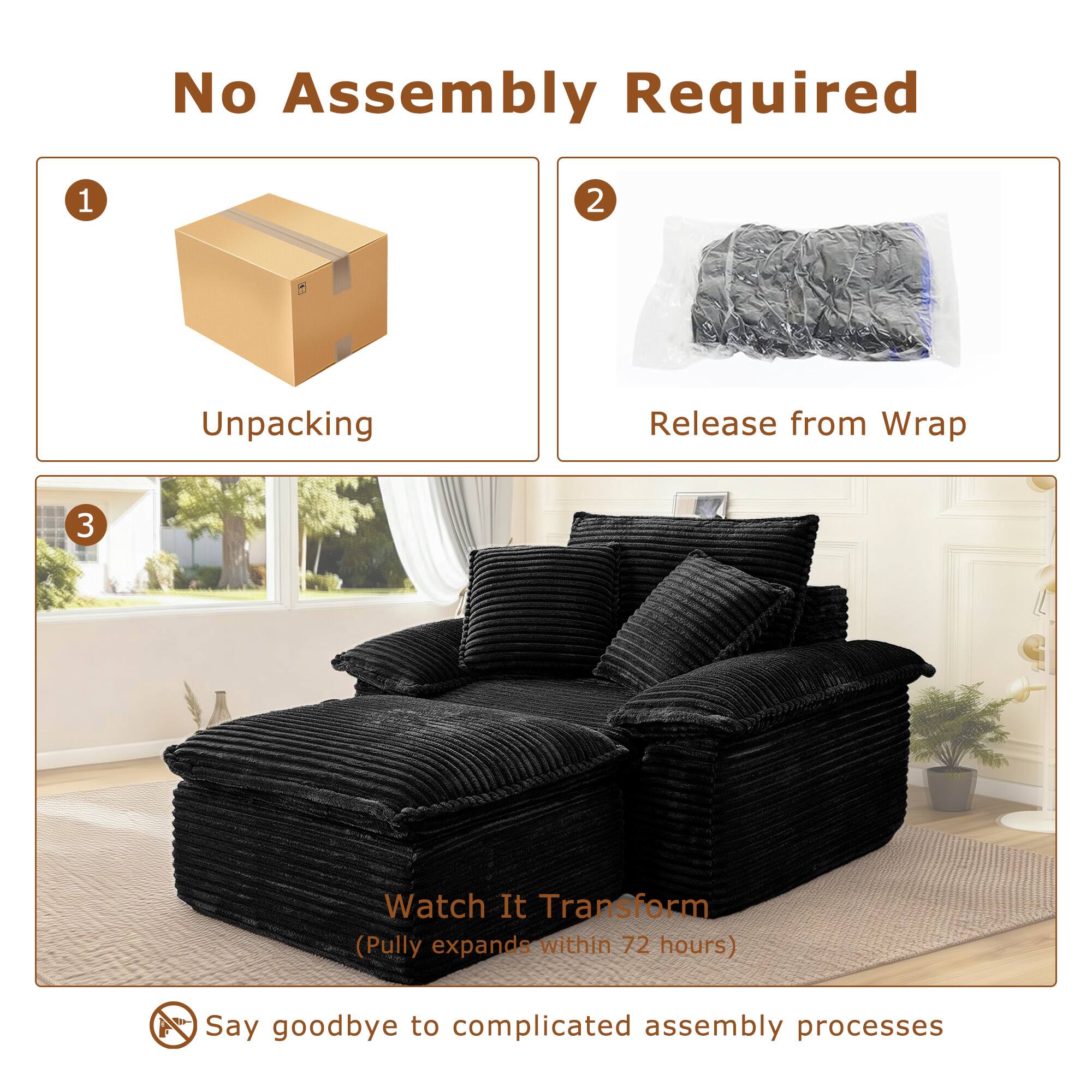 No Assembly Required

1. Unpacking
2. Release from Wrap
3. Watch It Transform (Pully expands within 72 hours)

Say goodbye to complicated assembly processes