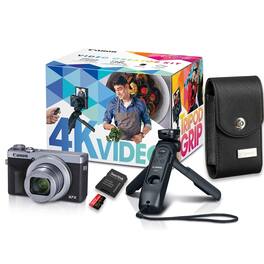 Bundle - Canon - PowerShot G7 X Mark III Creator Kit with Tripod, Remote, Case & 64GB Card - Silver