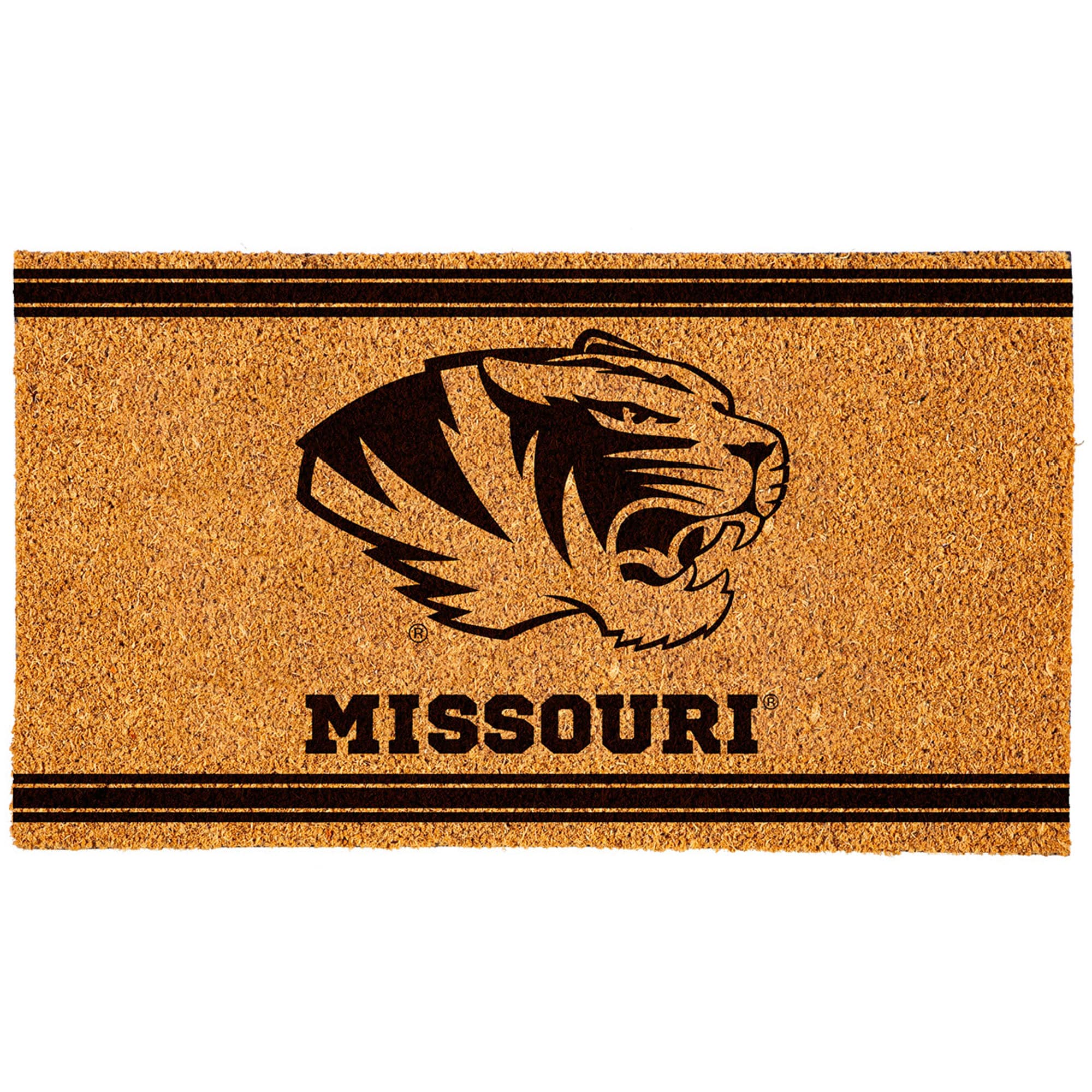 Front. Evergreen Enterprises - Missouri Tigers 16" x 28" Logo Turf Mat - Multicolor.