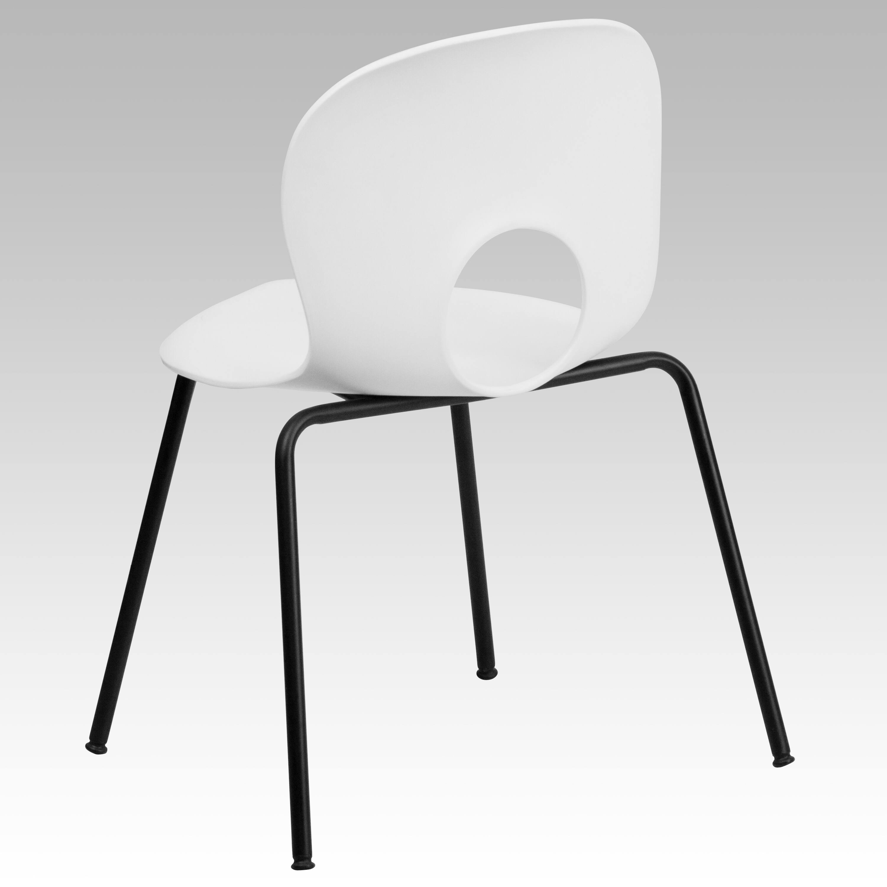Alt View 5. Emma + Oliver - Multipurpose Designer Plastic Cafe Stack Chair - White.