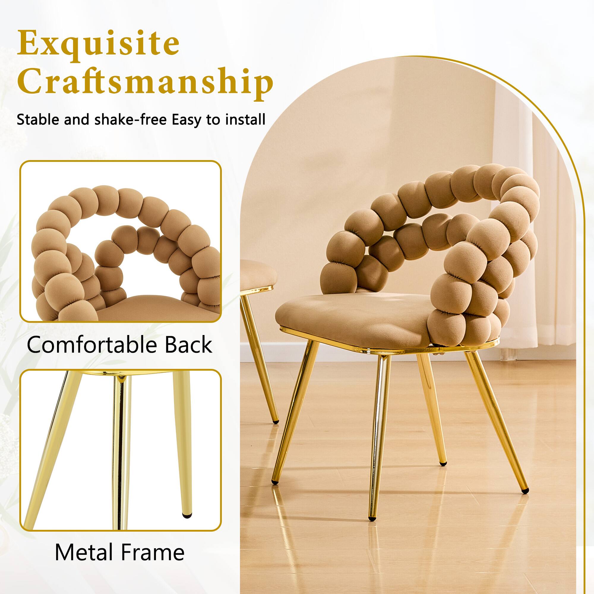 Exquisite Craftsmanship  
Stable and shake-free  
Easy to install  
Comfortable Back  
Metal Frame