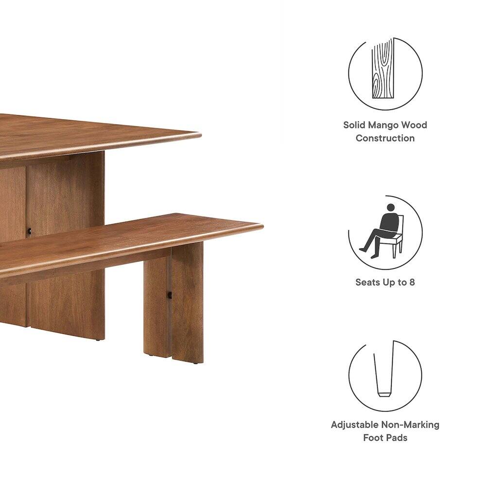 Solid Mango Wood Construction  
Seats Up to 8  
Adjustable Non-Marking Foot Pads