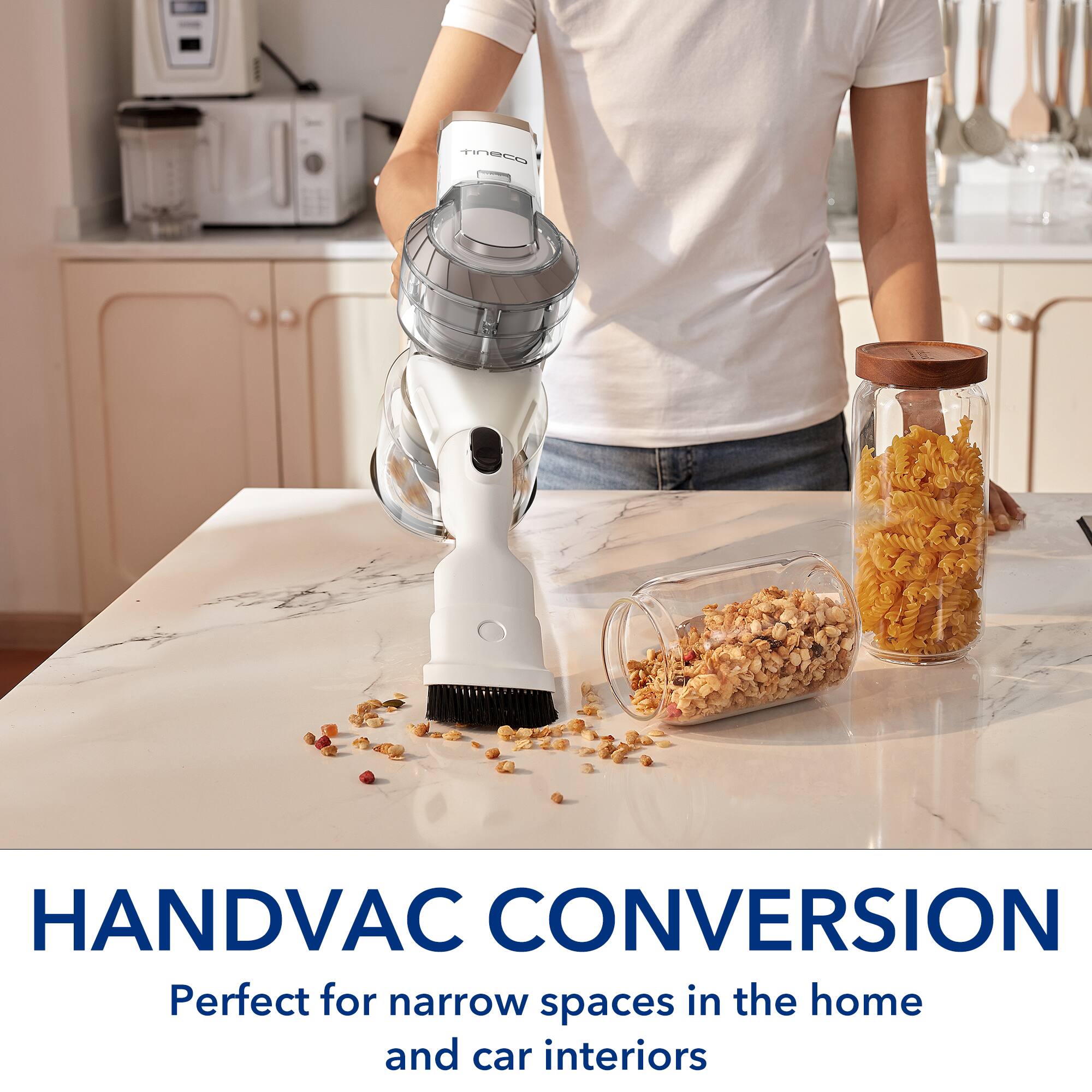 Handvac Conversion: Perfect for narrow spaces in the home and car interiors.