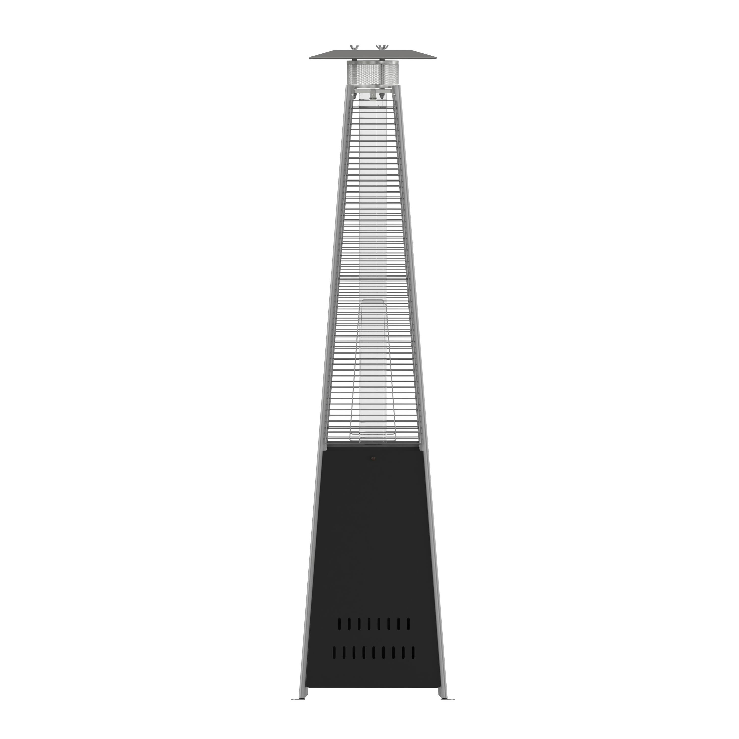 Alt View 8. Emma + Oliver - Outdoor Patio Heater - 7.5 Feet Round Steel Patio Heater - 42,000 BTU's - Black.