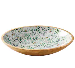 Zassenhaus - Mango Wood Lacquered Serving Dish, 13.75" x 2.4" - Olive