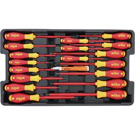 Wiha - 32095 Slotted and Phillips Insulated Screwdriver Set, 1000 Volt, 19 Piece - Multi