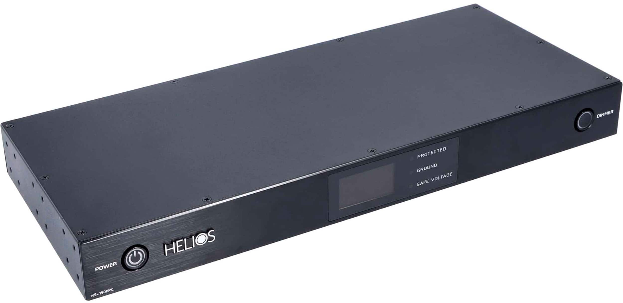 The text on the image reads "DIMMER PROTECTED GROUND VOLTAGE SAFE POWER HELIOS HS-1508PC."