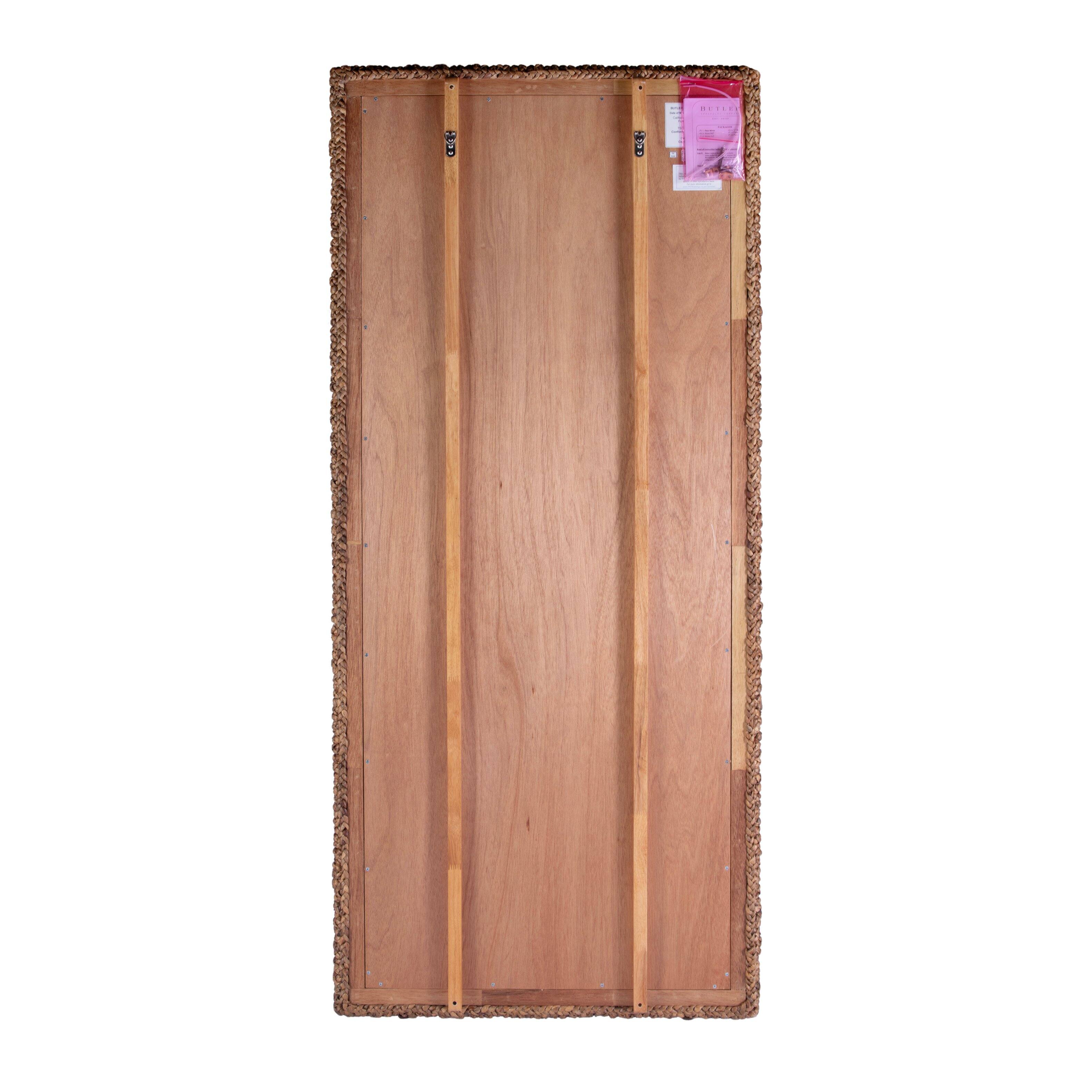 Alt View 3. Butler Specialty - Gloucester 32.25 in. W x 70.5 in. H Rectangular Woven Water Hyacinth Floor Mirror - Brown.