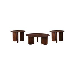 Coaster Co. of America - Dale 3-piece Solid Wood Coffee and End Table Set - Brown