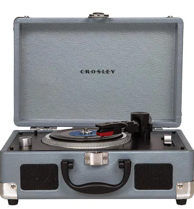Front. Crosley - Crosley Mini Suitcase Turntable for 3-inch Vinyl Records, Tourmaline - Tourmaline.