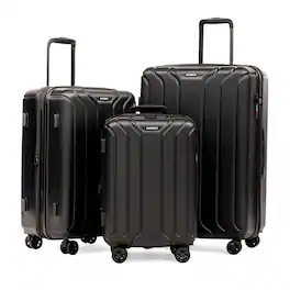 Nonstop - New York 3 Piece Set (20" 24" 28") 4-Wheel Luggage Set + 3 packing cubes - Black