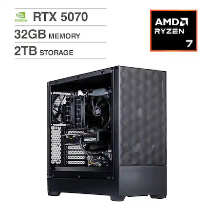 NVIDIA RTX 5070
32GB MEMORY
2TB STORAGE
AMD RYZEN 7
GEFORCE RTX