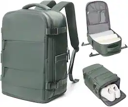 Live At Space - coowoz Travel Backpack Women Men,Carry Backpack,Hiking Waterproof Outdoor Sports Rucksack Casual Daypack - Olive Green-25L