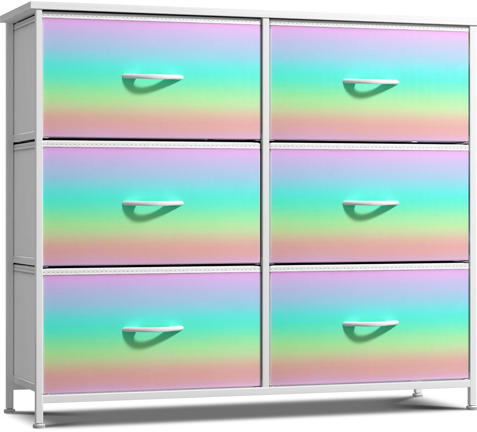 Sorbus - Dresser with 6 Drawers, Furniture Storage Tower Unit for Bedroom, Hallway, Closet Wood Top Fabric Drawers Chest - Trippy