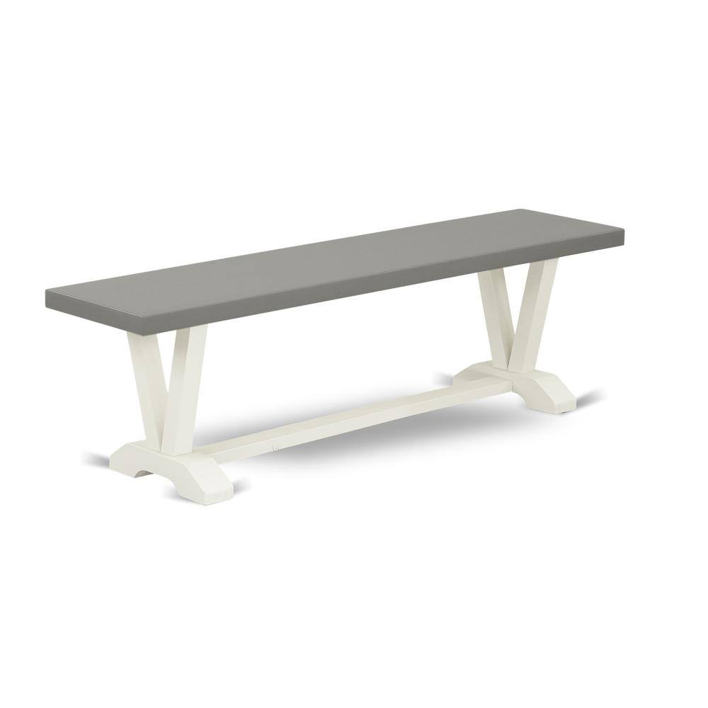 Angle. East West Furniture - East West Furniture V-Style Mid Century Modern Dining Bench with Solid Wood Seat - Brown.