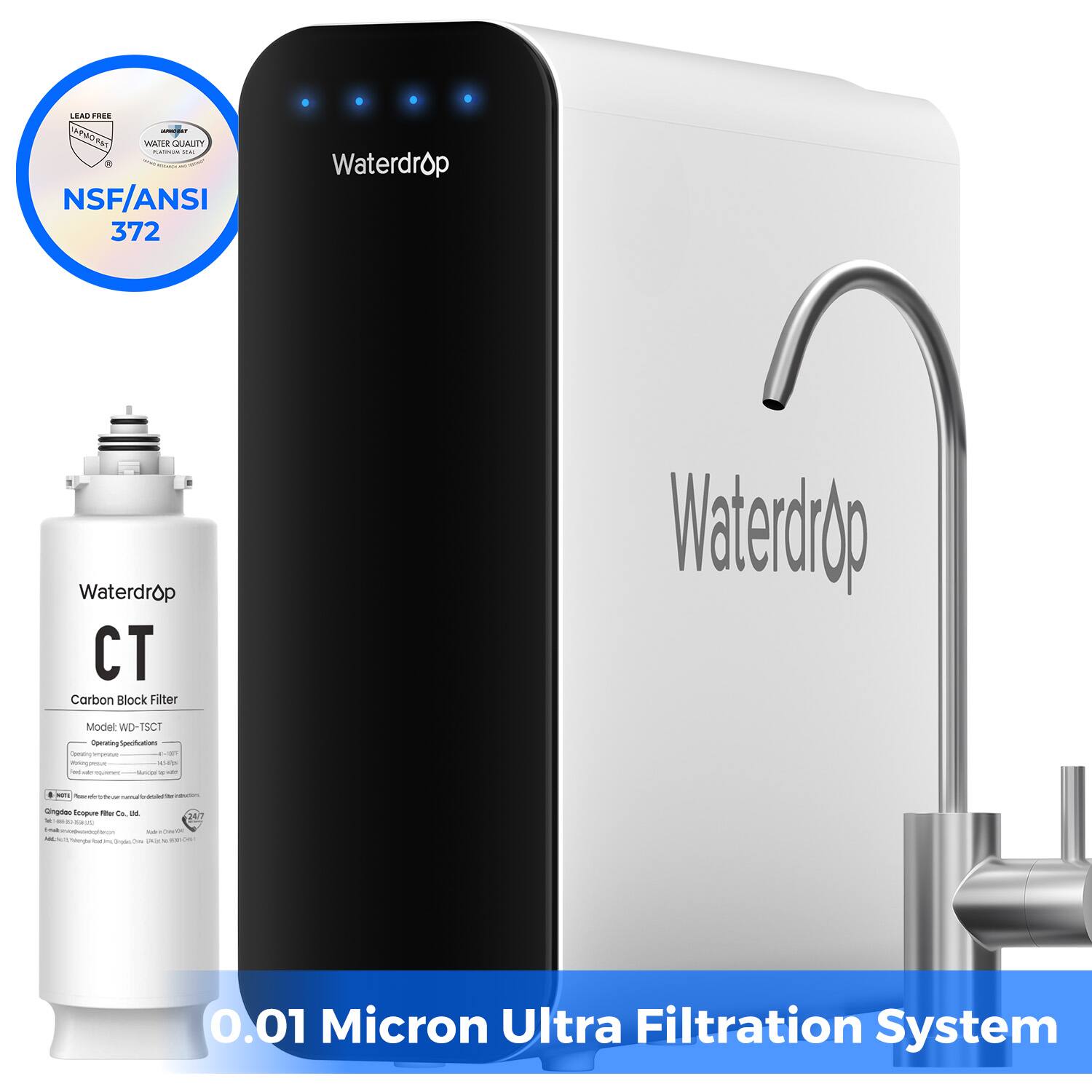 Waterdrop - TSU-W Under Sink Water Filter System Extra WD-TSCT Water Filter - White