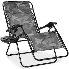 Best Choice Products - Oversized Zero Gravity Chair, Folding Outdoor Patio Recliner w/ Cup Holder - Camouflage