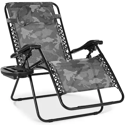 Front. Best Choice Products - Best Choice Products Oversized Zero Gravity Chair, Folding Outdoor Patio Recliner w/ Cup Holder - Camouflage - Camouflage.