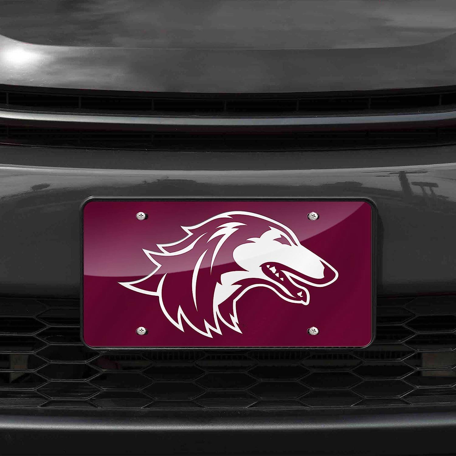 Alt View 1. Rico Industries - Southern Illinois Salukis Mirrored Laser Cut License Plate Laser Tag - Multi.