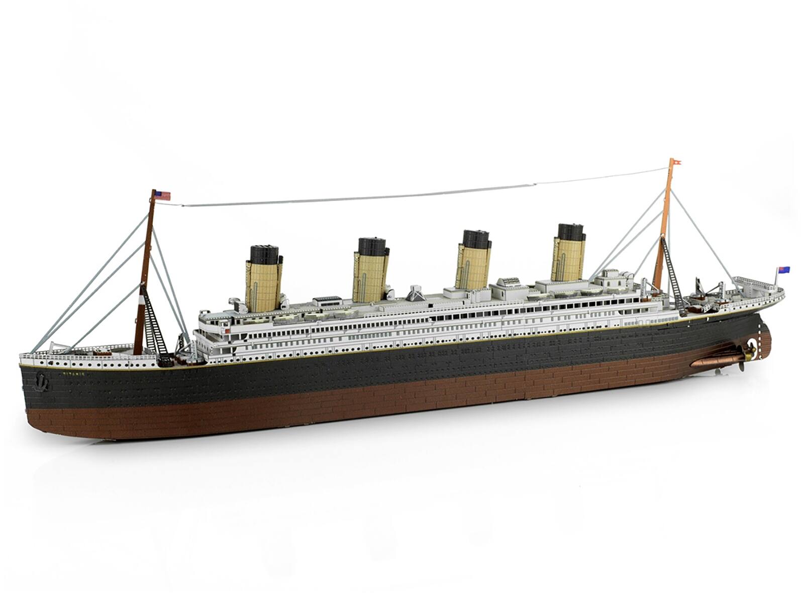 Left. Metal Earth - Model Kit RMS Titanic Ship (Moderate Difficulty) Steel Model by Metal Earth - White, Brown.