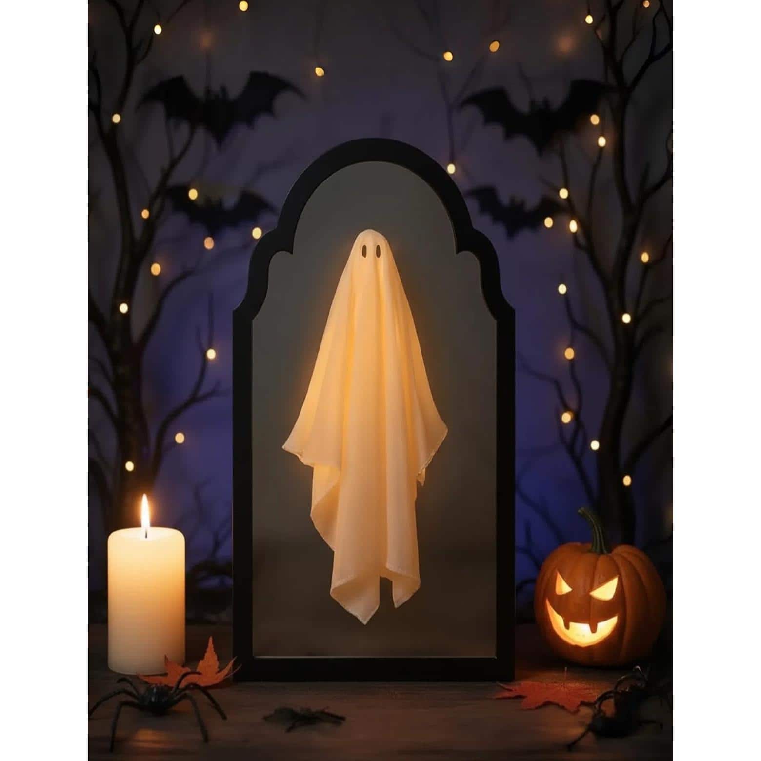 Dapper Styles - 2025 Hologram Ghost Mirror Led Spooky Haunted With Eerie Apparition Indoor Wall Decor For Bedroom Living Ro - Default