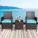 Alt View 1. Costway - 3PCS Patio Rattan Furniture Set Cushioned Sofa Glass Tabletop Deck - Blue,Mix Brown.