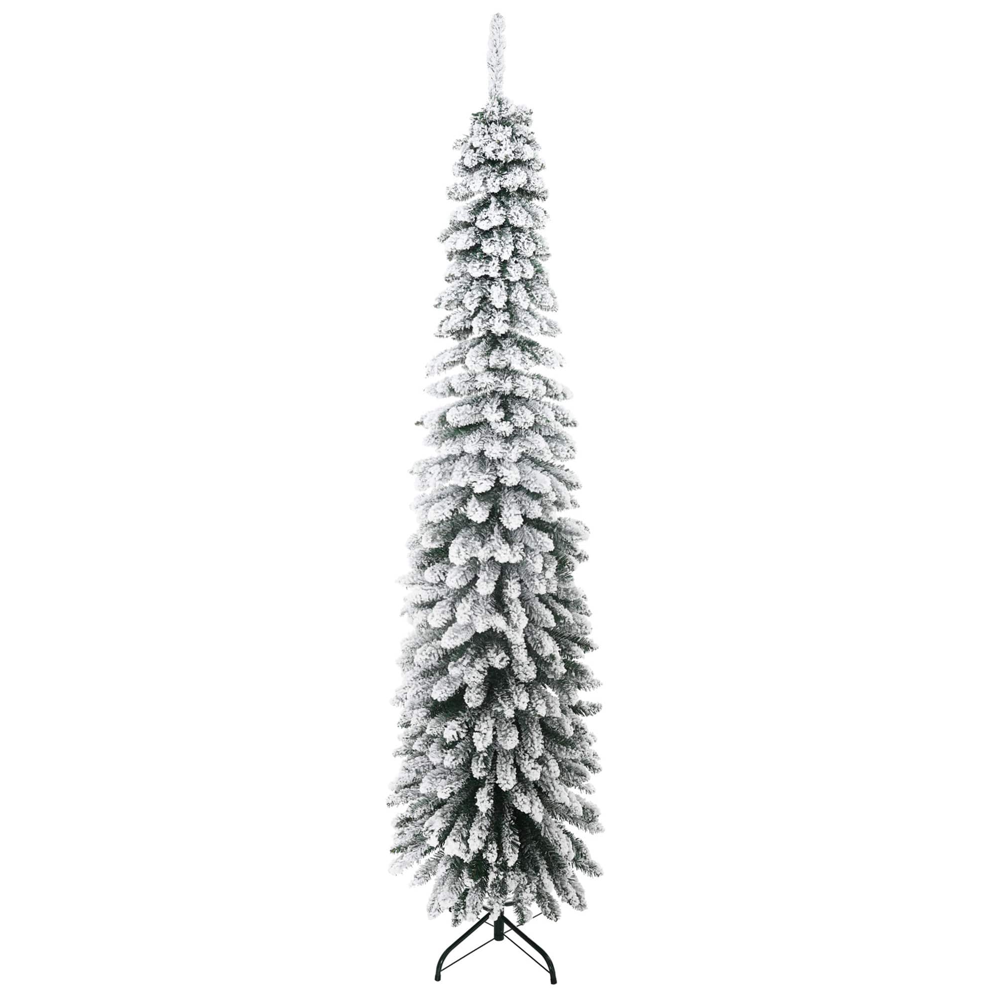 Homcom - Tall Unlit Slim Pencil Xmas Tree - Green