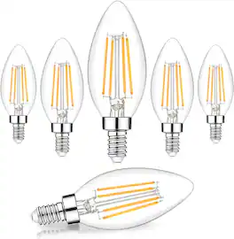 Nordic Hygge - Dimmable E12 LED Candelabra Bulbs 60W Equivalent, 5000K Daylight White, 600 Lumens B11 Candle Base