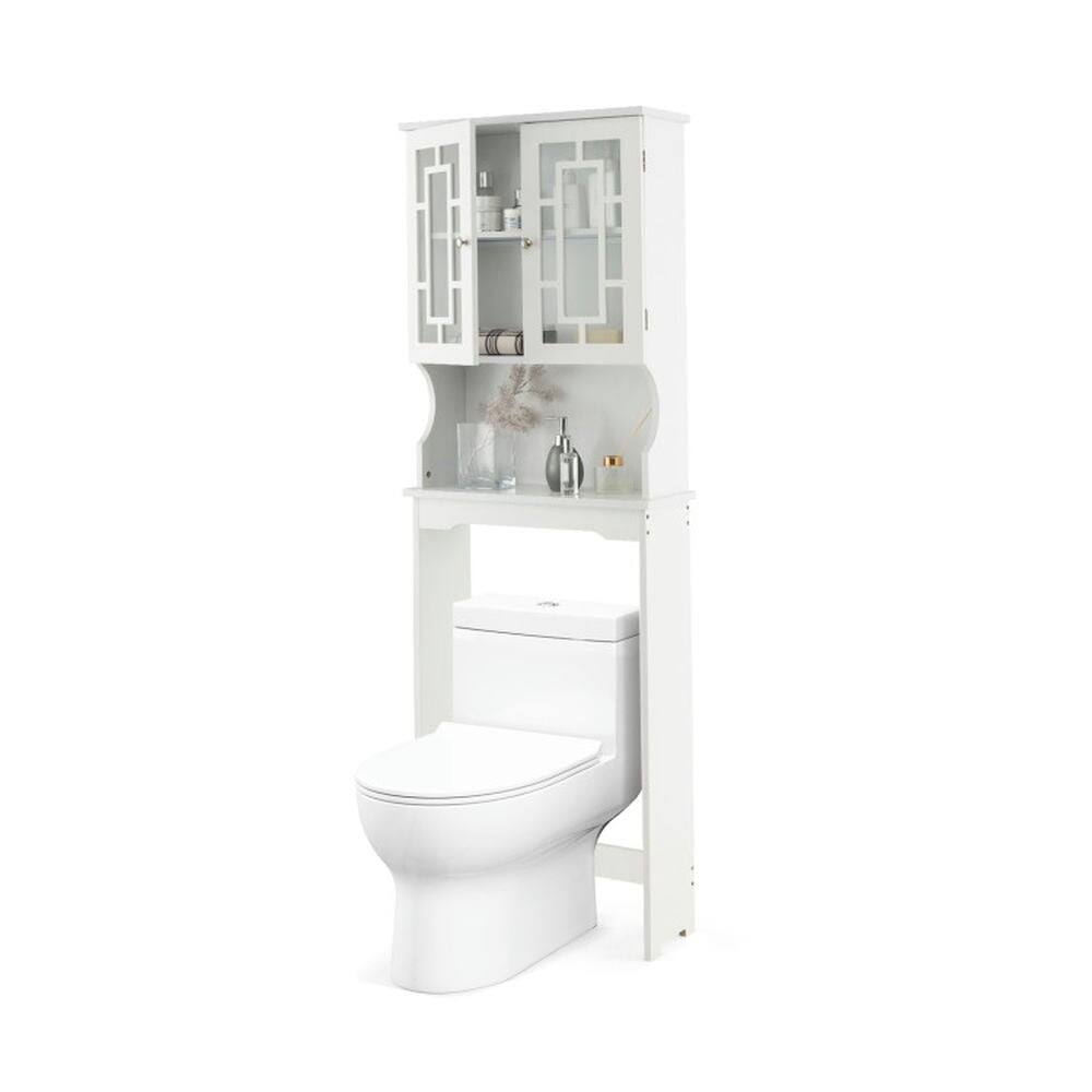 Angle. Kadyn - Bathroom Spacesaver Over the Toilet Door Storage Cabinet Bathroom Cabinet Organizer - White.