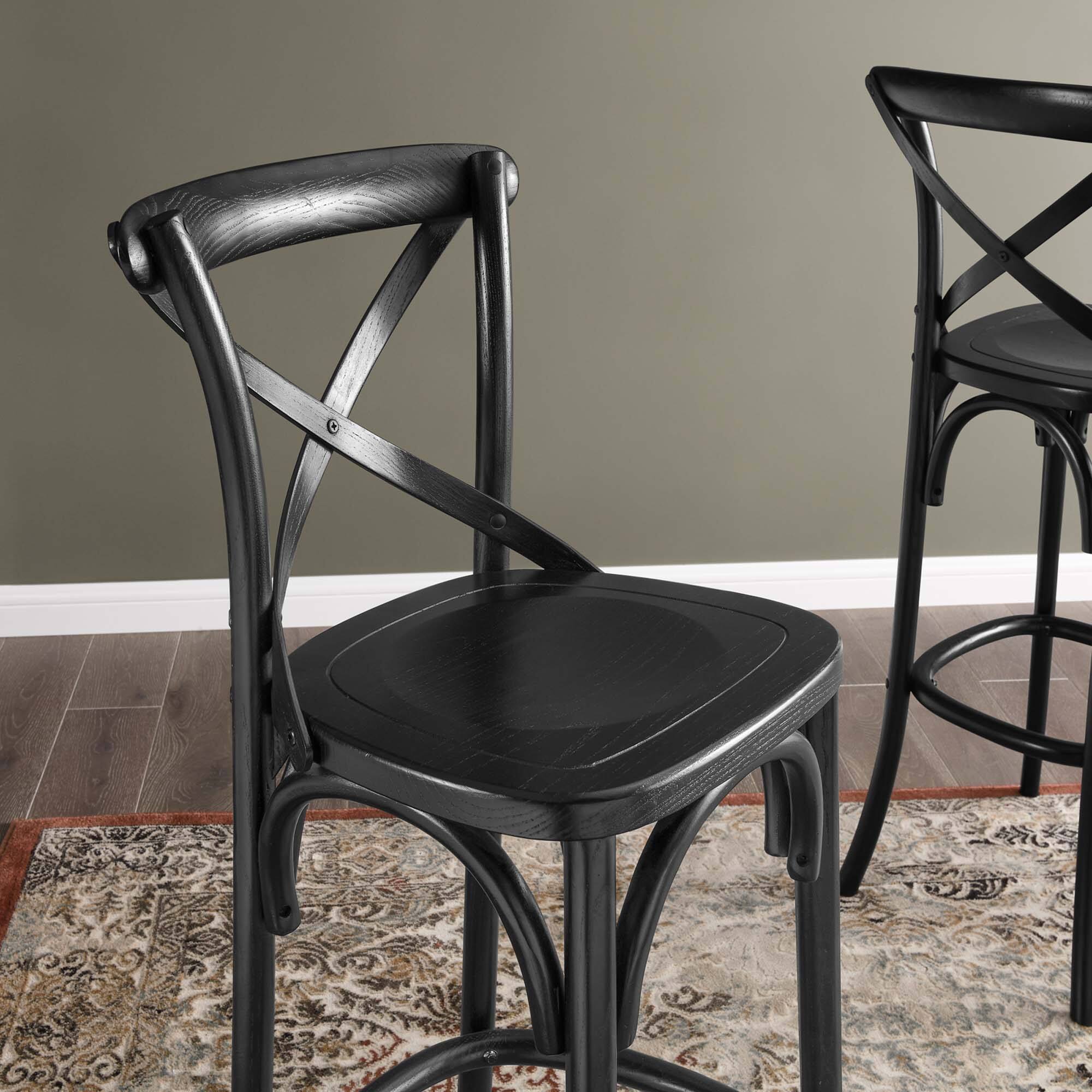 Alt View 6. Modway - Gear Bar Stool - Black.