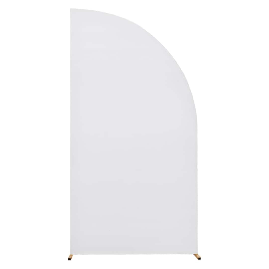 GARVEE - 5ft Wedding Arch Cover, Cloth Cover with Half Moon Shape, 2-Sided Design, Reusable Elastic Scalability - White