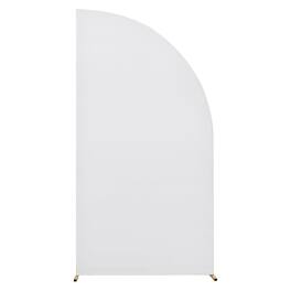 GARVEE - 5ft Wedding Arch Cover, Cloth Cover with Half Moon Shape, 2-Sided Design, Reusable Elastic Scalability - White