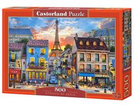 Castorland - 500 Piece Jigsaw Puzzle, Streets of Paris, France, Eiffel Tower, European puzzle, Adult Puzzles, B-52684 - Red