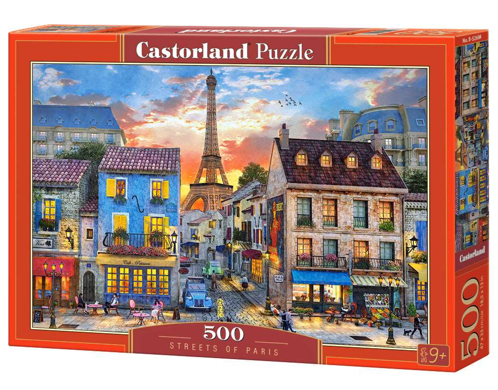 Castorland Puzzle, 500 STREETS OF PARIS, 500, 9+, Castorland 185x13in 47x33CmCM, No.8-52684, Lec 10 C Tinene
