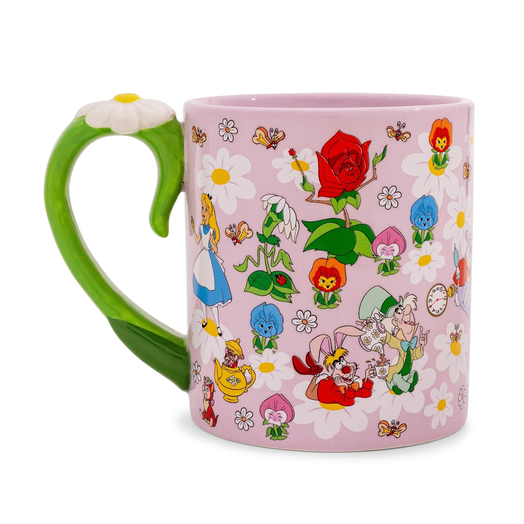 Alt View 10. Silver Buffalo - Disney Alice In Wonderland Flowers Ceramic Mug With Sculpted Handle | 22 Ounces - Pink.