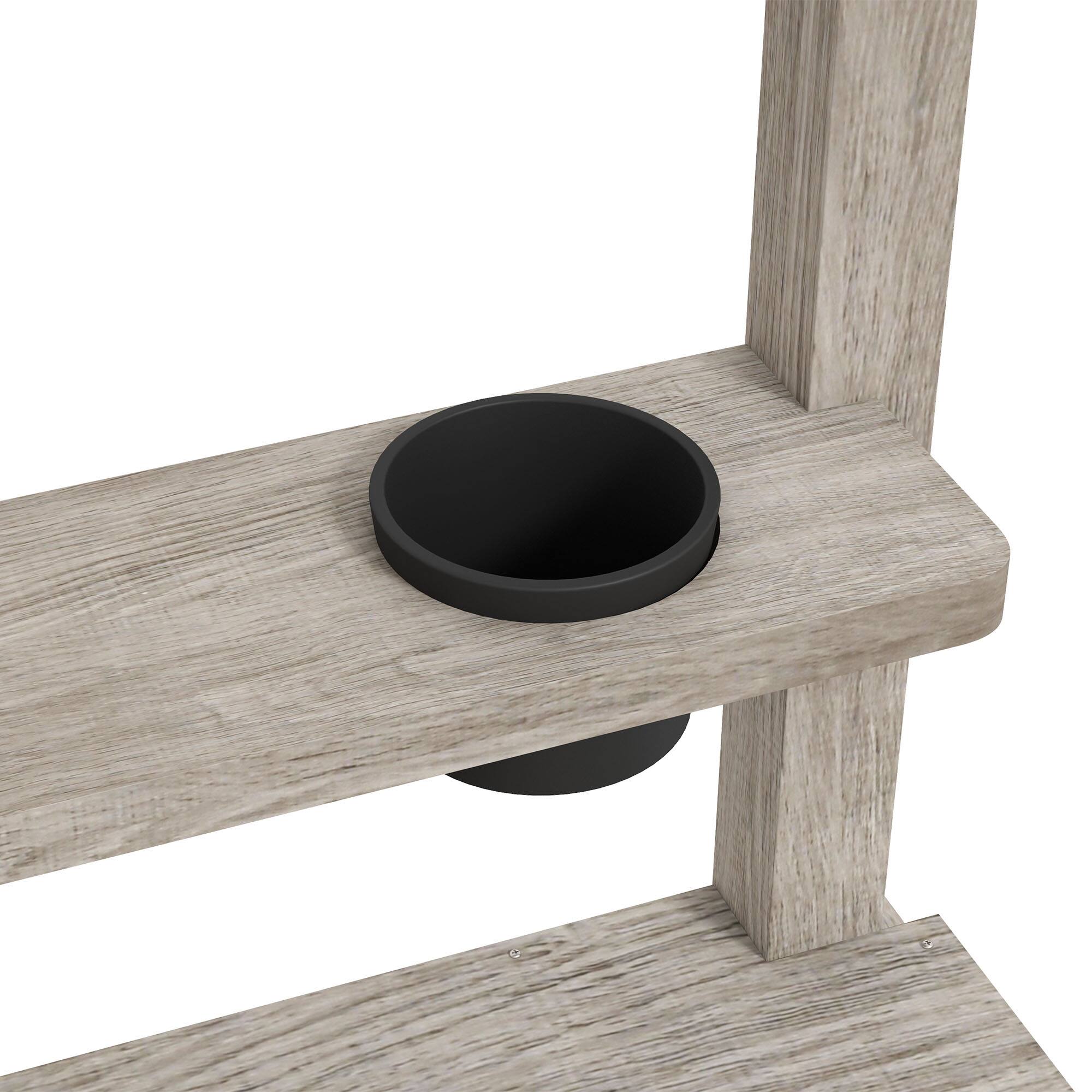 Alt View 5. Outsunny - Wooden Sandbox, Kids Sand Pit with Liner, Kitchen Design, Sink, Outdoor Children Play Equipment for 3-7 Years Old.