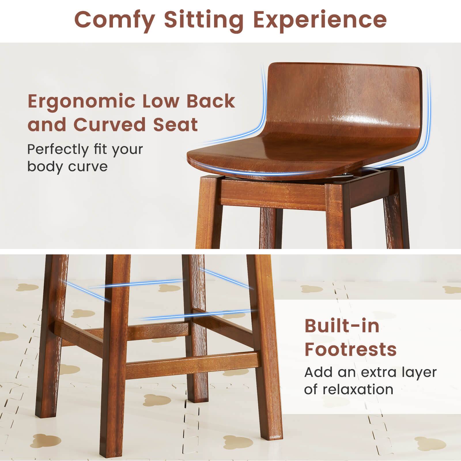 Comfy Sitting Experience: Ergonomic Low Back and Curved Seat Perfectly fit your body curve Built-in Footrests Add an extra layer of relaxation