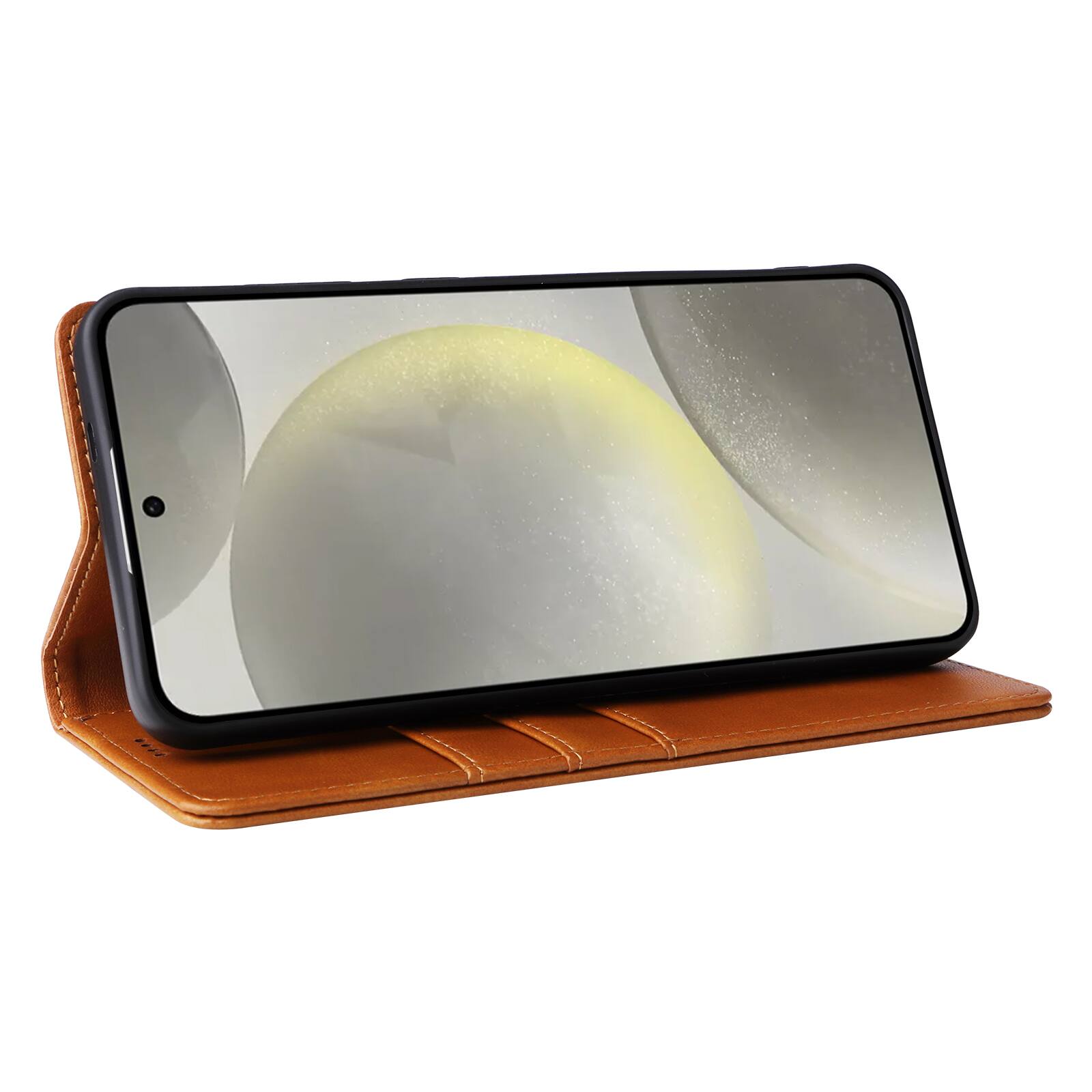 Alt View 1. Dteck - Case for Samsung Galaxy S25+,Wallet Case with Card Holder for Women Men,Shockproof PU Leather Flip Kickstand Cover - Brown.