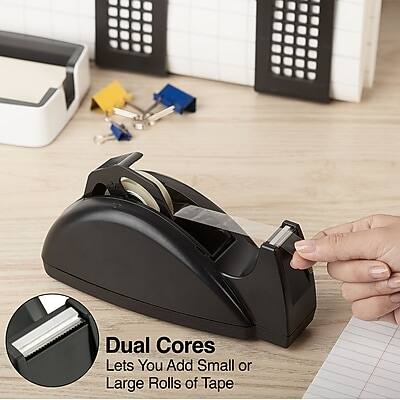 Dual Cores  
Lets You Add Small or Large Rolls of Tape