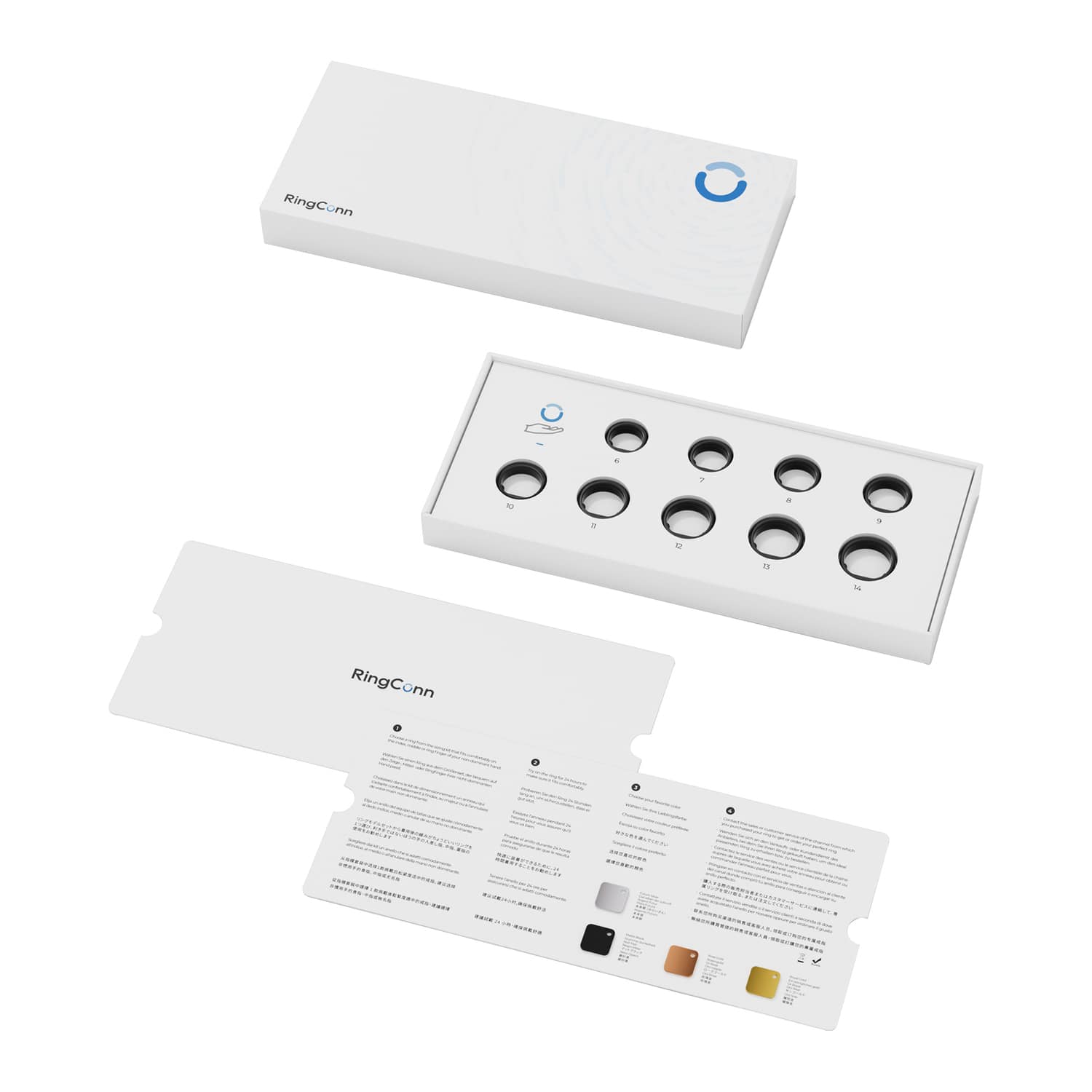RINGCONN - 122010003 Gen 2 Smart Ring Sizing Kit, Size before You Buy to Choose between 9 Gen 2 Ring Sizes - Black - (2025)