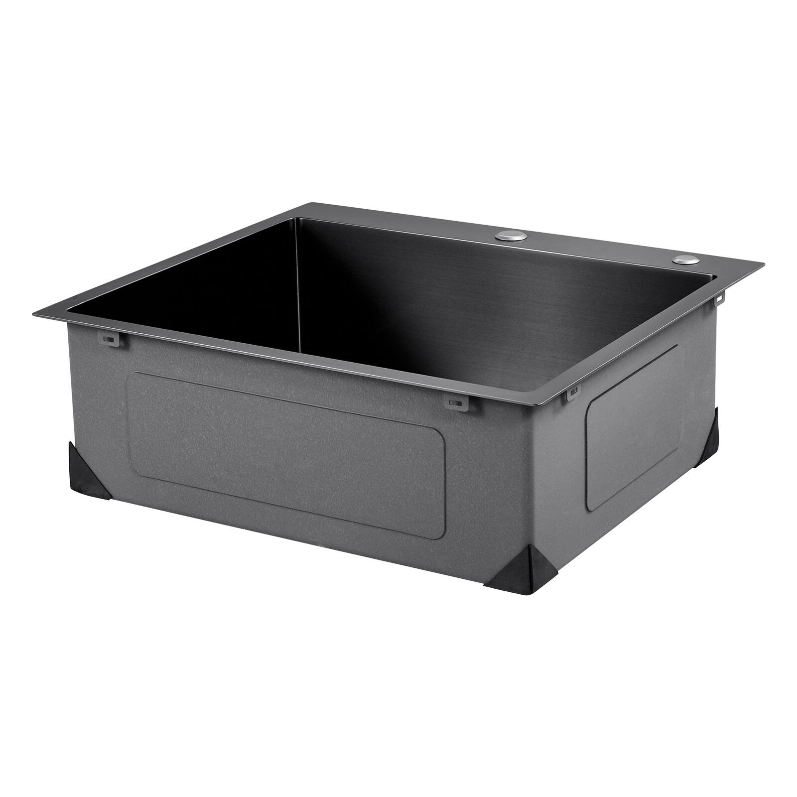 Alt View 5. VEVOR - 25 inch Kitchen Sink Workstation, 304 Stainless Steel Top Mount Sinks, Drop-In Single Bowl Farmhouse Basin - Black.