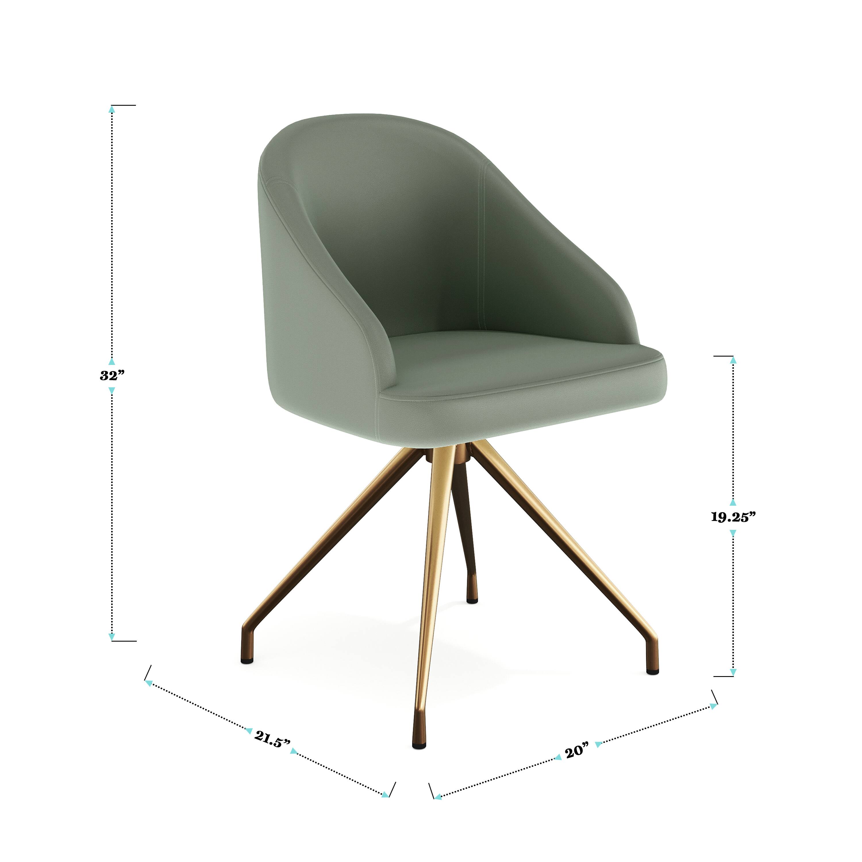 The text on the image reads "32" 19.25" 21.5" 20". This information is likely related to the measurements of the chair, such as the height, width, and depth.