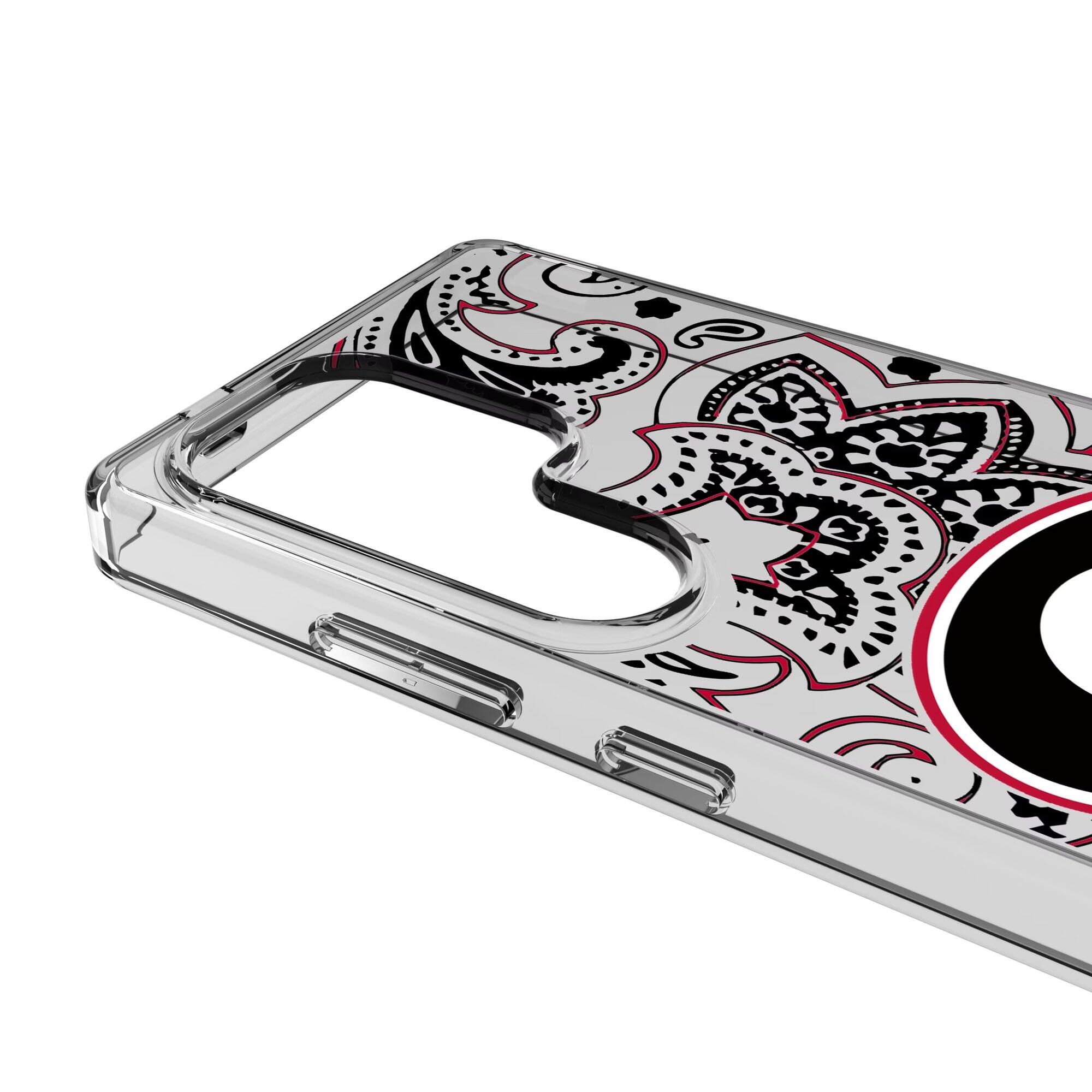 Alt View 2. Keyscaper - Georgia Bulldogs Paisley Galaxy Clear Case - S25 - Multicolor.