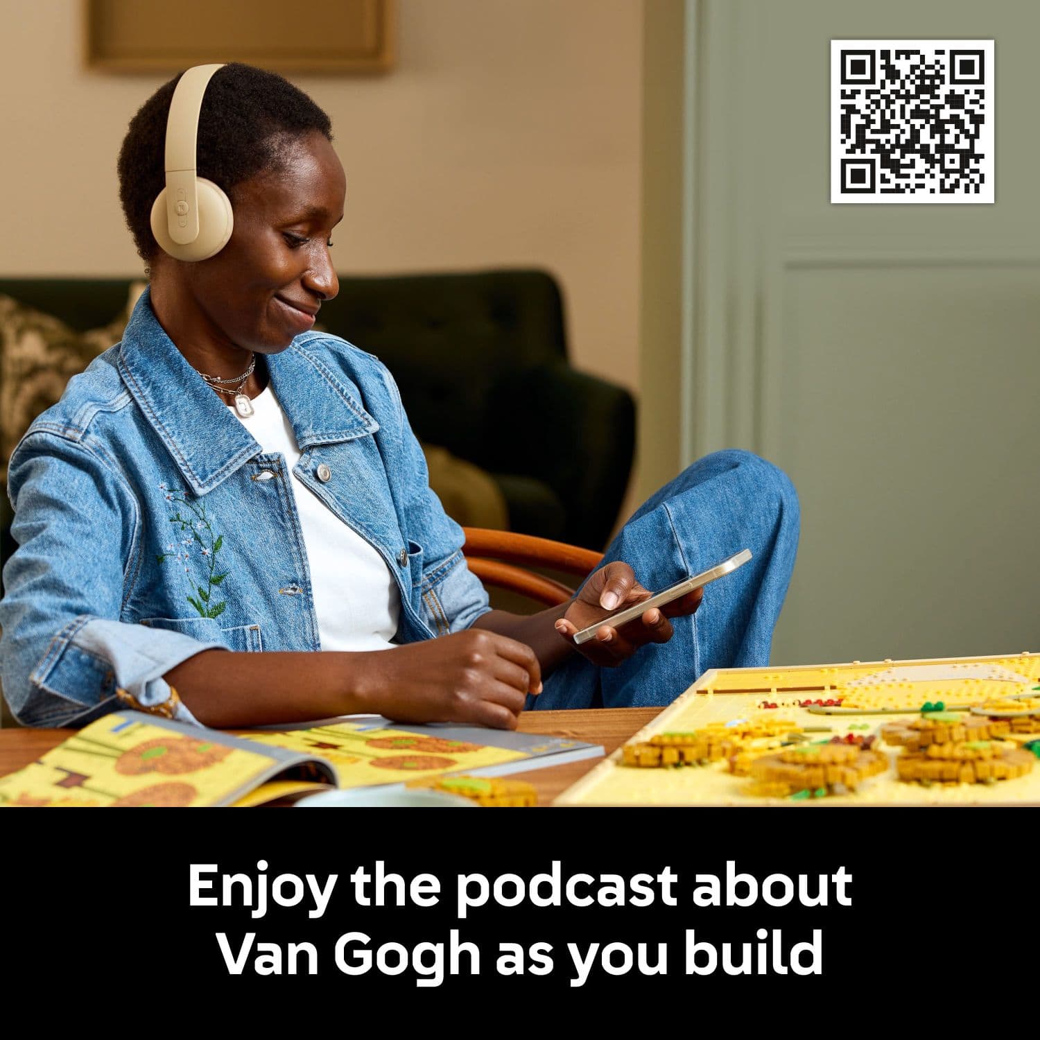 Enjoy the podcast about Van Gogh as you build.